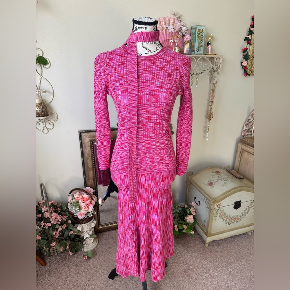 Hot Pink 70s Style Sweater Dress 💕